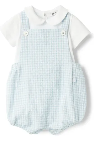 Il gufo Checked romper and body set