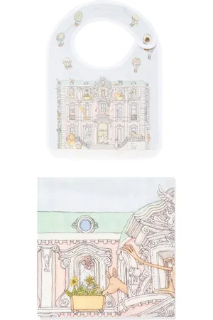 Atelier Choux Animal building print bibs and blanket set