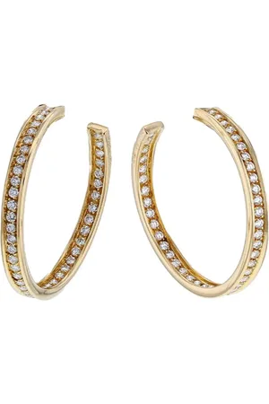 Cartier 1990s yellow Trinity diamond hoop earrings