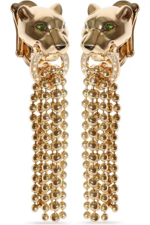 Cartier 18kt yellow Panth??re de diamond earrings