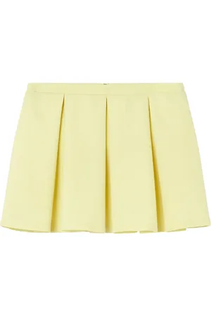 VERSACE Pleated wool mini skirt