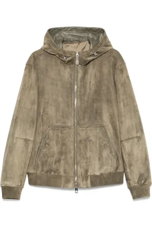 brett johnson Suede hooded jacket