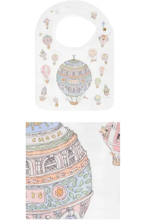Atelier Choux Balloon print bib and blanket set