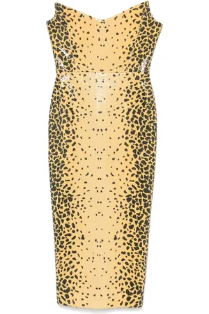 ALEX PERRY Strapless cheetah