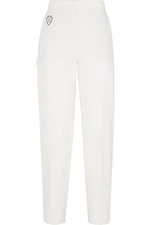 Brunello Cucinelli Logo patch tailored trousers