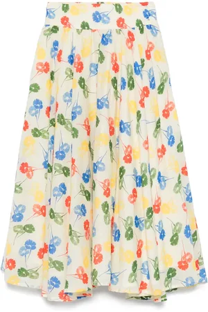 BODE Flower stamp midi dress