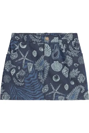 Roberto Cavalli Marine Print mini skirt