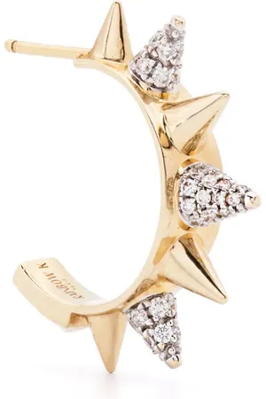Rainbow K 18K yellow Peak diamond hoop earring