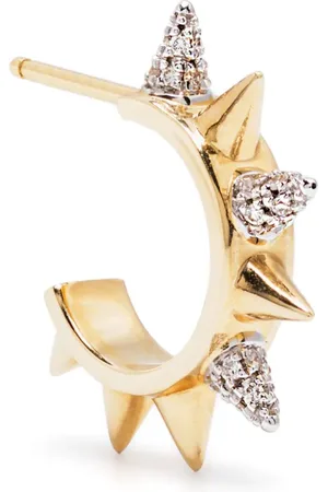 Rainbow K 18K yellow Peak diamond hoop earring