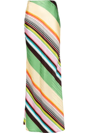 Christopher John Rogers Striped satin maxi skirt