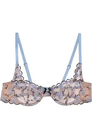 FLEUR DU MAL Rose and Vine embroidered balconette bra