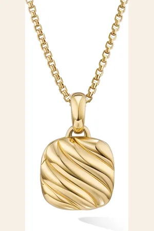 David Yurman 18kt yellow Sculpted Cable Square locket (22.5mm)