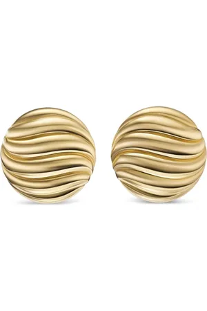 David Yurman 18kt yellow Sculpted Cable stud earrings (20mm)