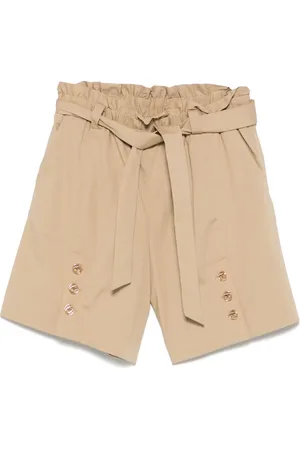 Twin-Set Belted poplin shorts