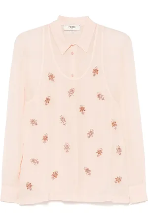 Fendi Embroidered georgette shirt