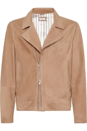Brunello Cucinelli Suede biker jacket