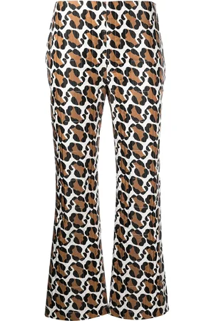 Fendi Stitched leopard pattern trousers