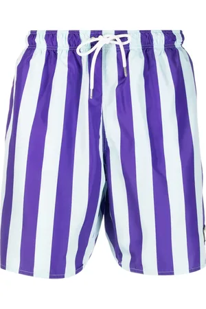 YES I AM Striped drawstring swim shorts
