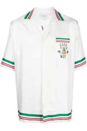 Casablanca Tennis Club Icon striped silk shirt