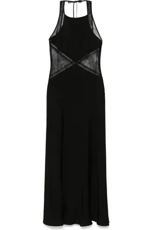 Twin-Set Halterneck satin maxi dress