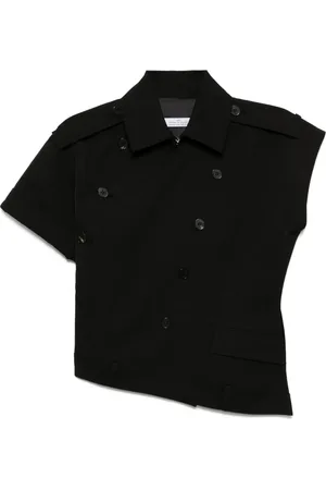 Rokh Muti button twisted collared top