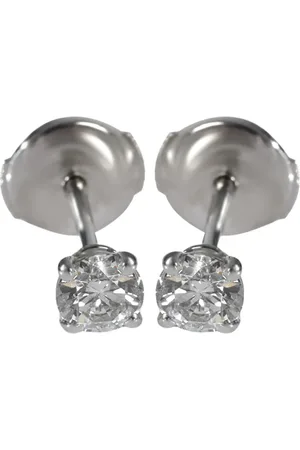 Cartier 18K white gold diamond solitaire stud earrings