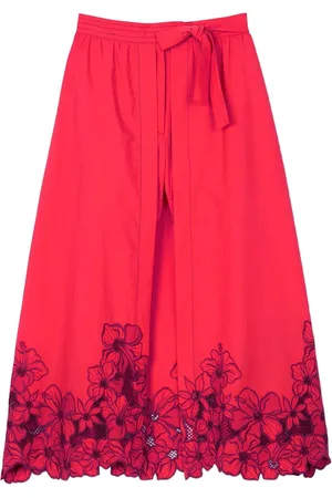 Sandro Embroidery midi skirt