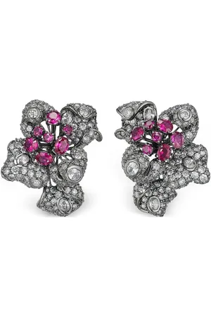 Anabela Chan 18kt gold Bloomingdale diamond and sapphire earrings