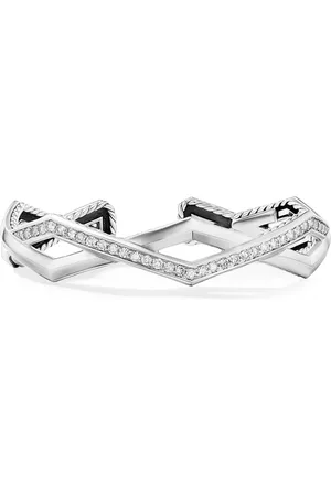 David Yurman Sterling Zig Zag Stax??? diamond cuff bracelet (5mm)