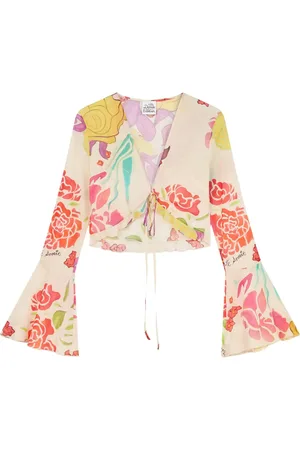 Donde Esteban Flores cropped blouse