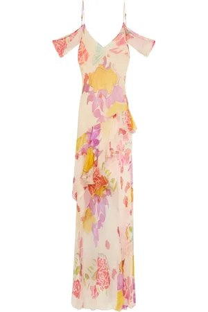 Donde Esteban Flores chiffon maxi dress