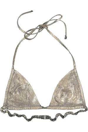 Rick Owens Metallic effect bikini top
