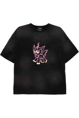 We11 Done Peaches flame logo print T