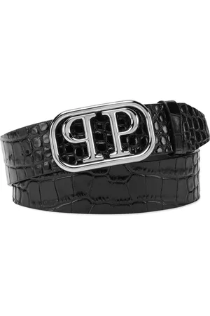 Philipp Plein Shiny Skull leather belt