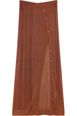 Donde Esteban Guayabera knitted maxi skirt