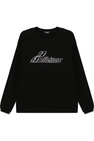 We11 Done Rhinestone Logo Long Sleeved T