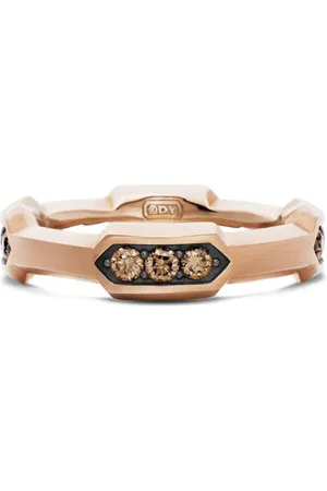 David Yurman 18kt rose gold Hex Station band ring (6mm)