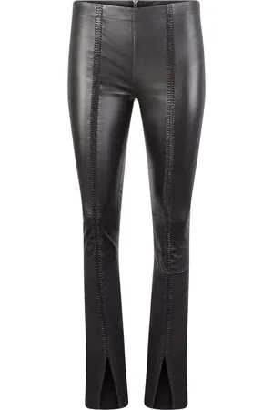 RTA Kaimi braid detailing leather trousers