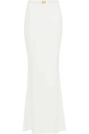 Elisabetta Franchi Belted crepe maxi skirt