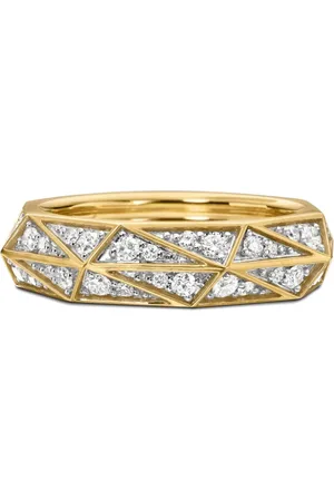 David Yurman 18kt yellow Torqued Faceted diamond ring (6mm)