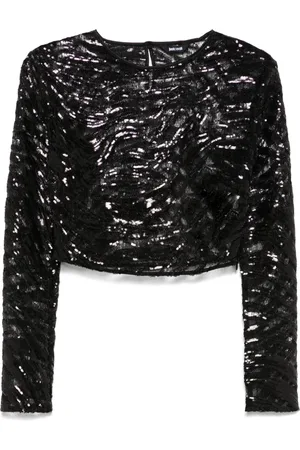 Roberto Cavalli Sequinned crop top
