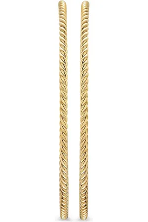 David Yurman 18K yellow Cablespira?? hoop earrings
