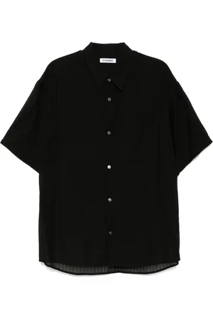 ATTACHMENT Striped lenocloth shirt