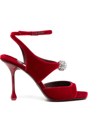 Jimmy Choo 95mm orb velvet sandals