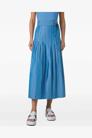 AKRIS Striped pleated skirt