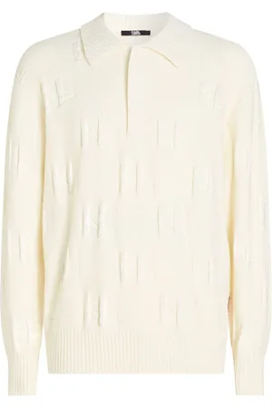 Karl Lagerfeld KL monogram textured knit polo
