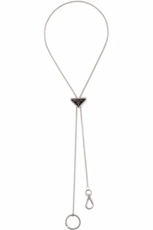 Prada Triangle logo keychain necklace