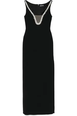 DAVID KOMA Crystal neckline gown