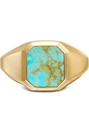 David Yurman 18K yellow Streamline?? Signet turquoise ring