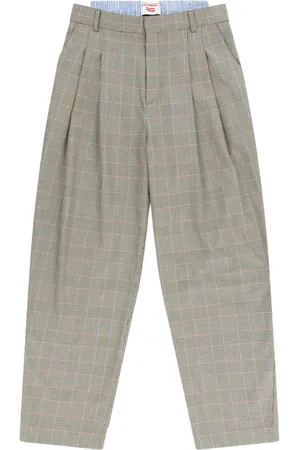 Charles Jeffrey Loverboy Aberdeen checked pleated trousers